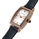  Shop Authentic Emporio Armani Gianni T Bar Crystals Silver Dial Blue Leather Strap Watch For Women - AR11469 - Luxxuri