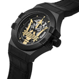  Shop Authentic Maserati Potenza Skeleton Limited Edition Black Dial Black Leather Strap Watch For Men - R8821108027 - Luxxuri