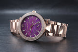  Shop Authentic Michael Kors Mini Parker Multi-Function Plum Mother of Pearl Dial Rose Gold Steel Strap Watch For Women - MK6403 - Luxxuri