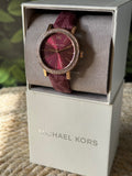  Shop Authentic Michael Kors Corey Crystals Red Dial Red Leather Strap Watch for Women - MKO1025 - Luxxuri