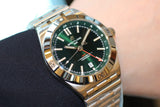  Shop Authentic Breitling Chronomat GMT 40 Green Dial Silver Steel Strap Watch for Men - A32398101L1A1 - Luxxuri