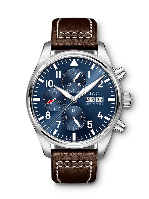  Shop Authentic IWC Pilot’s Watch Chronograph Edition “Le Petit Prince” Blue Dial Brown Leather Strap Watch for Men - IW377714 - Luxxuri