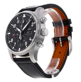 Shop Authentic IWC Pilot's Watch Chronograph Black Dial Black Leather Strap Watch for Men - IW377709 - Luxxuri