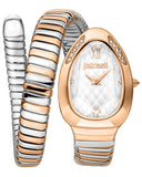 Just Cavalli Serpente Metallica White Dial Two Tone Steel Strap Watch for Women - JC1L223M0065