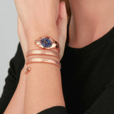 Just Cavalli Ravenna Blue Dial Rose Gold Steel Strap Watch for Women - JC1L271M0045