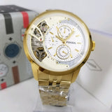  Shop Authentic Fossil Townsman Chronograph Skeleton Gold Dial Gold Steel Strap Watch for Men -  ME1137 - Luxxuri