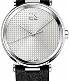  Shop Authentic Calvin Klein Sight Silver Dial Black Leather Strap Watch for Men - K1S21120 - Luxxuri