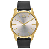  Shop Authentic Calvin Klein City Silver Dial Black Leather Strap Watch for Men - K2G21520 - Luxxuri