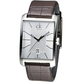  Shop Authentic Calvin Klein Window Silver Dial Brown Leather Strap Watch for Women - K2M23126 - Luxxuri
