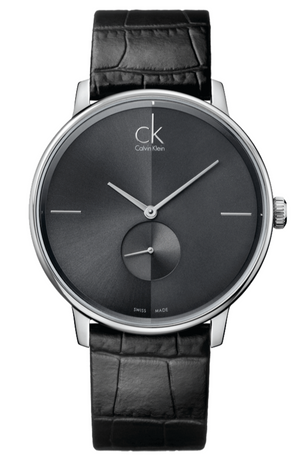  Shop Authentic Calvin Klein Accent Black Dial Black Leather Strap Watch for Men - K2Y211C3 - Luxxuri