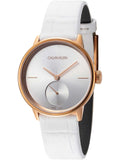  Shop Authentic Calvin Klein Accent Silver Dial White Leather Strap Watch for Women - K2Y216K6 - Luxxuri