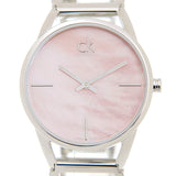  Shop Authentic Calvin Klein Stately Pink Mother of Pearl Dial Silver Steel Strap Watch for Women - K3G2312E - Luxxuri