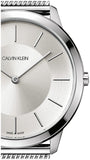  Shop Authentic Calvin Klein Minimal Silver Dial Silver Mesh Bracelet Watch for Men - K3M21126 - Luxxuri