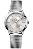  Shop Authentic Calvin Klein Minimal Silver Dial Silver Mesh Bracelet Watch for Men - K3M21126 - Luxxuri