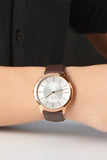  Shop Authentic Calvin Klein Minimal White Dial Brown Leather Strap Watch for Men - K3M216G6 - Luxxuri