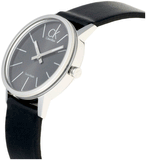  Shop Authentic Calvin Klein Minimal Black Dial Black Leather Strap Watch for Women - K7622107 - Luxxuri