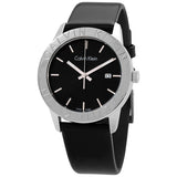 Shop Authentic Calvin Klein Steady Black Dial Black Leather Strap Watch for Women - K7Q211C1 - Luxxuri