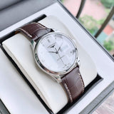  Shop Authentic Longines Master Collection Automatic 38.5mm Silver Diamond Dial Brown Leather Strap Watch for Men - L2.755.4.77.3 - Luxxuri