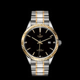  Shop Authentic Tudor Style Automatic Diamonds Black Dial Two Tone Steel Strap Watch for Men - M12713-00011 - Luxxuri