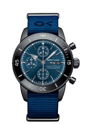  Shop Authentic Breitling Superocean Heritage Chronograph 44 Outerknown Blue Dial Blue NATO Strap Watch for Men - M133132A1C1W1 - Luxxuri