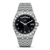  Shop Authentic Tudor Royal Automatic Diamonds Black Dial Silver Steel Strap Watch for Men - M28600-0004 - Luxxuri