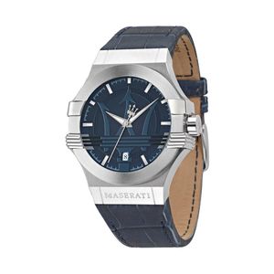  Shop Authentic Maserati Potenza Blue Dial Blue Leather Strap Watch For Men - R8851108015 - Luxxuri