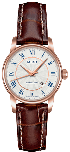  Shop Authentic Mido Baroncelli III Automatic Silver Dial Brown Leather Strap Watch For Women - M7600.2.21.8 - Luxxuri