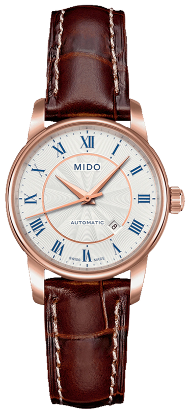  Shop Authentic Mido Baroncelli III Automatic Silver Dial Brown Leather Strap Watch For Women - M7600.2.21.8 - Luxxuri