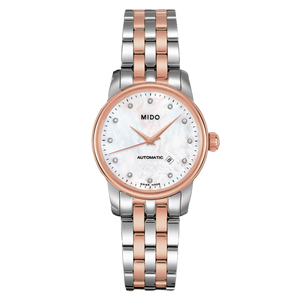  Shop Authentic Mido Baroncelli III Automatic Mother of Pearl White Dial Two Tone Steel Strap Watch For Women - M7600.9.69.1 - Luxxuri