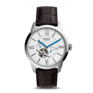  Shop Authentic Fossil Townsman Automatic Chronograph White Dial Blue Leather Strap Watch for Men - ME3167 - Luxxuri