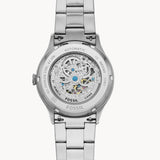  Shop Authentic Fossil Forrester Automatic Skeleton Black Dial Silver Steel Strap Watch for Men - ME3180 - Luxxuri