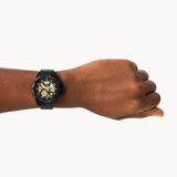  Shop Authentic Fossil Bronson Automatic Skeleton Black Dial Black Steel Strap Watch for Men - ME3217 - Luxxuri