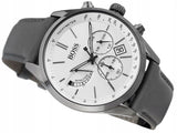  Shop Authentic Hugo Boss Grand Prix White Dial Grey Leather Strap Watch for Men - 1513633 - Luxxuri