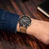  Shop Authentic Hugo Boss Allure Black Dial Brown Leather Strap Watch for Men - 1513964 - Luxxuri
