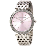  Shop Authentic Michael Kors Darci Crystal Pink Dial Silver Stainless Steel Strap Watch for Women - MK3352 - Luxxuri