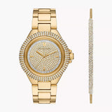  Shop Authentic Michael Kors Camille Three-Hand Crystals Gold Dial Gold Steel Strap Watch for Women - MK1067 - Luxxuri