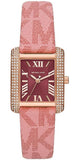  Shop Authentic Michael Kors Emery Quartz Diamonds Red Dial Pink Leather Strap Watch For Women - MK2966 - Luxxuri