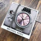  Shop Authentic Michael Kors Darci Crystal Pink Dial Silver Stainless Steel Strap Watch for Women - MK3352 - Luxxuri