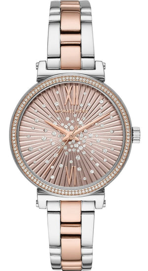  Shop Authentic Michael Kors Sofie Quartz Rose Gold Dial Two Tone Steel Strap Watch For Women - MK3972 - Luxxuri