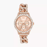  Shop Authentic Michael Kors Layton Multifunction Crystals Rose Gold Dial Rose Gold Steel Strap Watch for Women - MK4654 - Luxxuri