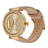  Shop Authentic Michael Kors Parker Three-Hand Gold Dial Brown Leather Strap Watch For Women - MK4725 - Luxxuri