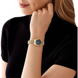  Shop Authentic Michael Kors Lexington Three-Hand Blue Dial Gold Steel Strap Watch for Women - MK4802 - Luxxuri