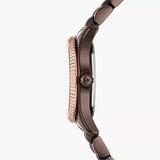  Shop Authentic Michael Kors Lexington Three-Hand Brown Dial Brown Steel Strap Watch for Women - MK4844 - Luxxuri