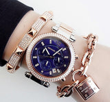  Shop Authentic Michael Kors Parker Blue Dial Two Tone Steel Strap Watch for Women - MK6141 - Luxxuri