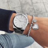  Shop Authentic Michael Kors Channing Three Hand Silver Dial Silver Steel Strap Watch For Women - MK6626 - Luxxuri