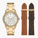  Shop Authentic Michael Kors Tibby Multifunction White Dial Gold Steel Strap Watch for Women - MK6969 - Luxxuri