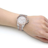  Shop Authentic Michael Kors Everest Chronograph Silver Dial Two Tone Steel Strap Watch For Women - MK6975 - Luxxuri