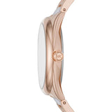  Shop Authentic Michael Kors Janelle Three Hand Rose Gold Dial Two Tone Steel Strap Watch For Women - MK7134 - Luxxuri
