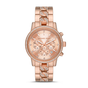 Shop Authentic Michael Kors Ritz Chronograph Rose Gold Dial Rose Gold Steel Strap Watch For Women - MK7223 - Luxxuri