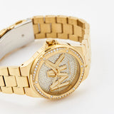  Shop Authentic Michael Kors Lennox Three Hand Gold Dial Gold Steel Strap Watch For Women - MK7229 - Luxxuri